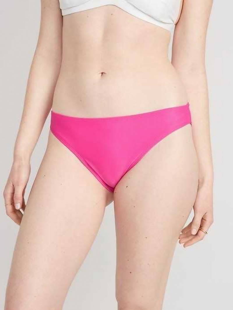 Old Navy High-Waisted Classic Bikini Swim Bottoms Flamingo | VFE758026