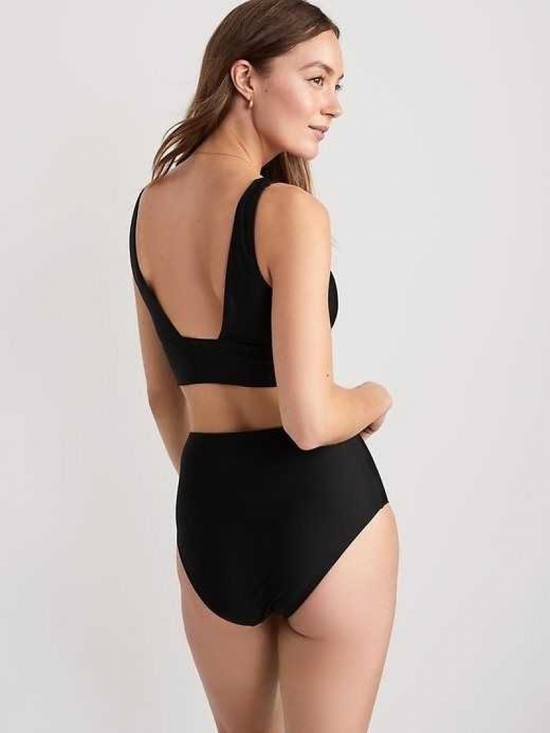 Old Navy High-Waisted Classic Bikini Swim Bottoms Black | OTA902384