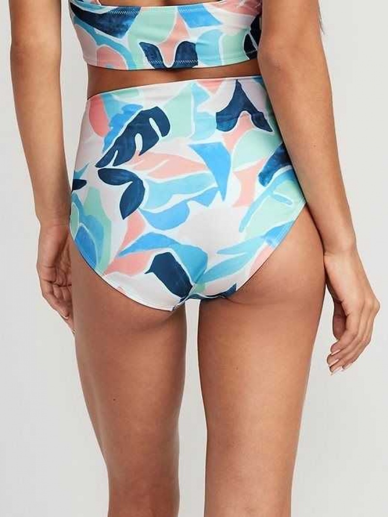 Old Navy High-Waisted Classic Bikini Swim Bottoms Blue | KLO934275