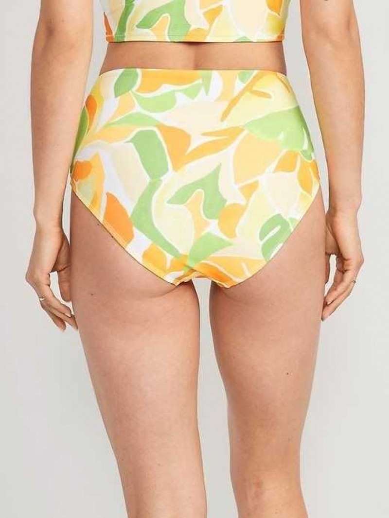 Old Navy High-Waisted Classic Bikini Swim Bottoms Tropical Floral | GKY345261