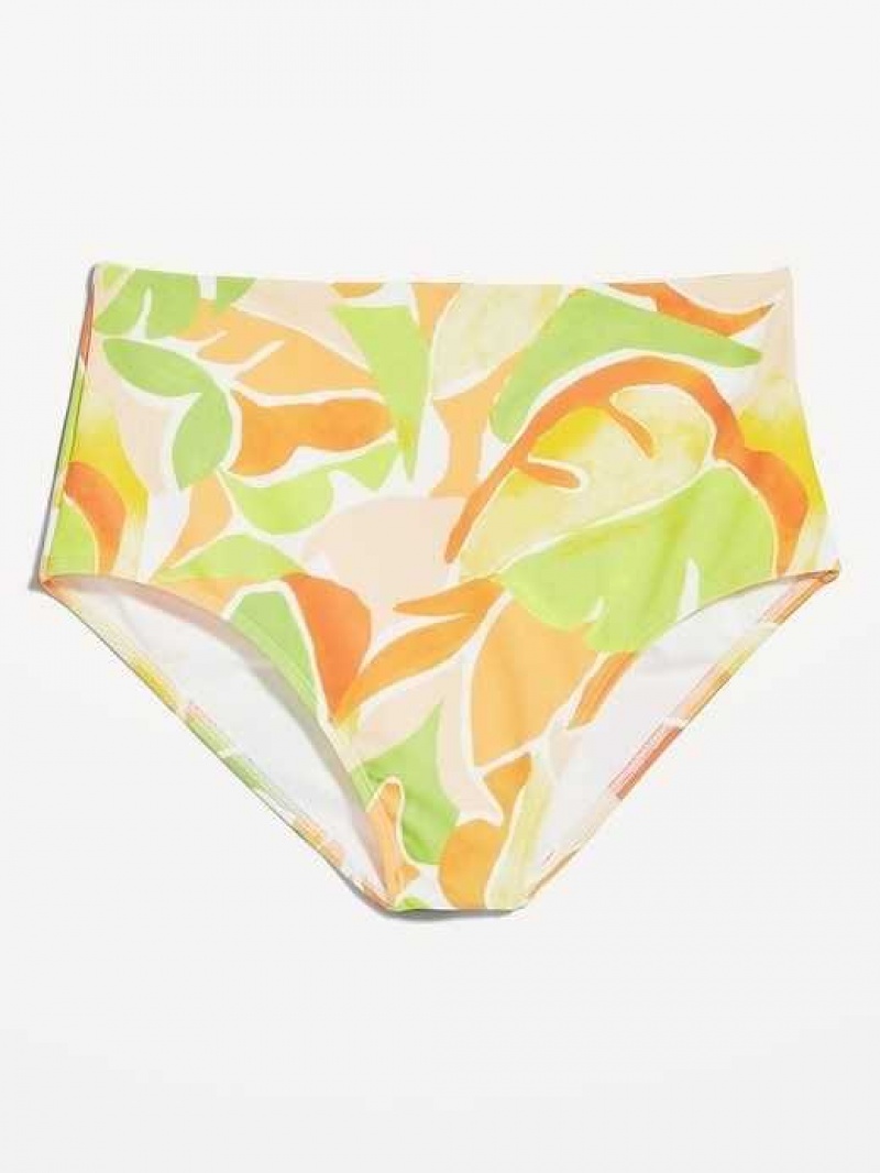 Old Navy High-Waisted Classic Bikini Swim Bottoms Tropical Floral | GKY345261