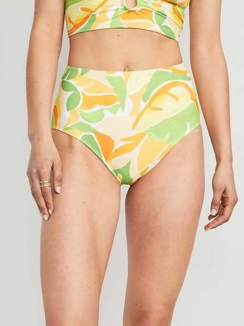 Old Navy High-Waisted Classic Bikini Swim Bottoms Tropical Floral | GKY345261