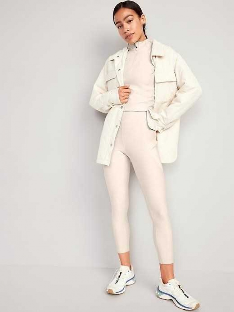 Old Navy High-Waisted Cloud+ 7/8 Leggings Beige | ZTB520364