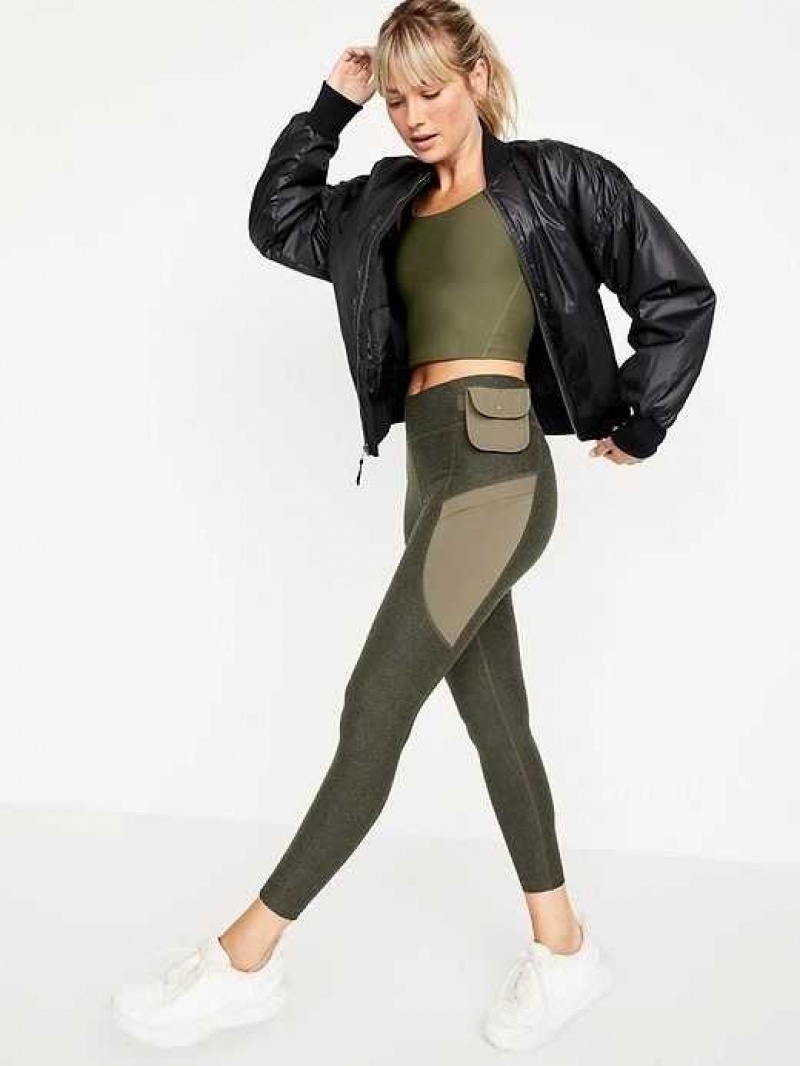 Old Navy High-Waisted Cloud+ 7/8 Leggings Conifer | MLY960285