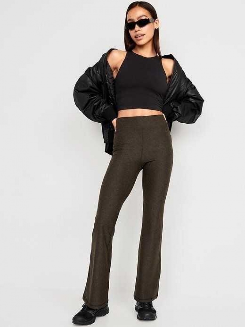 Old Navy High-Waisted Cloud+ Flare Leggings Coffee | KIY804793