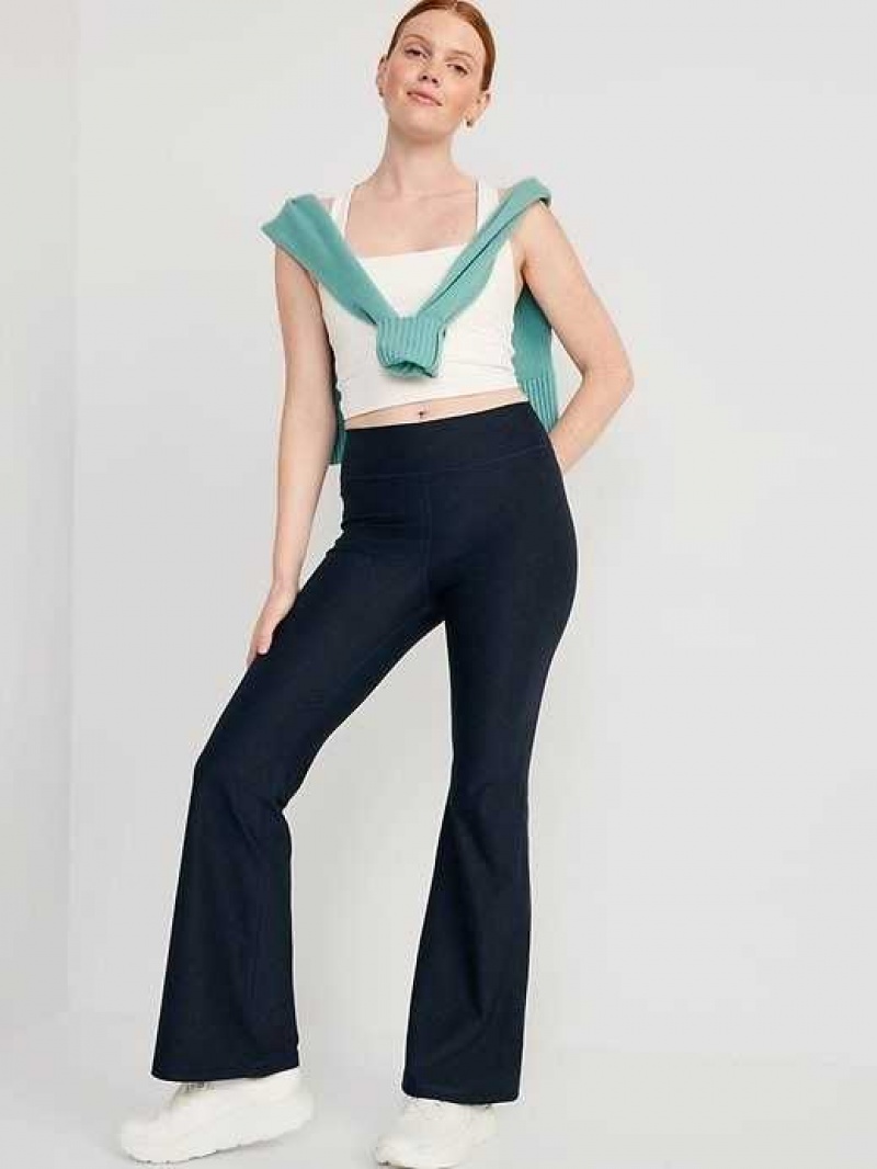 Old Navy High-Waisted Cloud+ Flare Leggings Navy | GIM625943