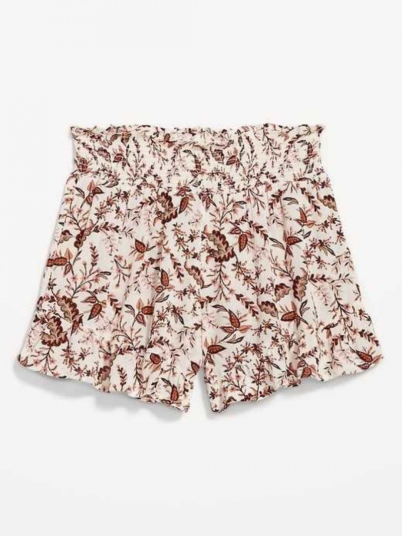 Old Navy High-Waisted Crinkled Swim Cover-Up Shorts White | UJY723184