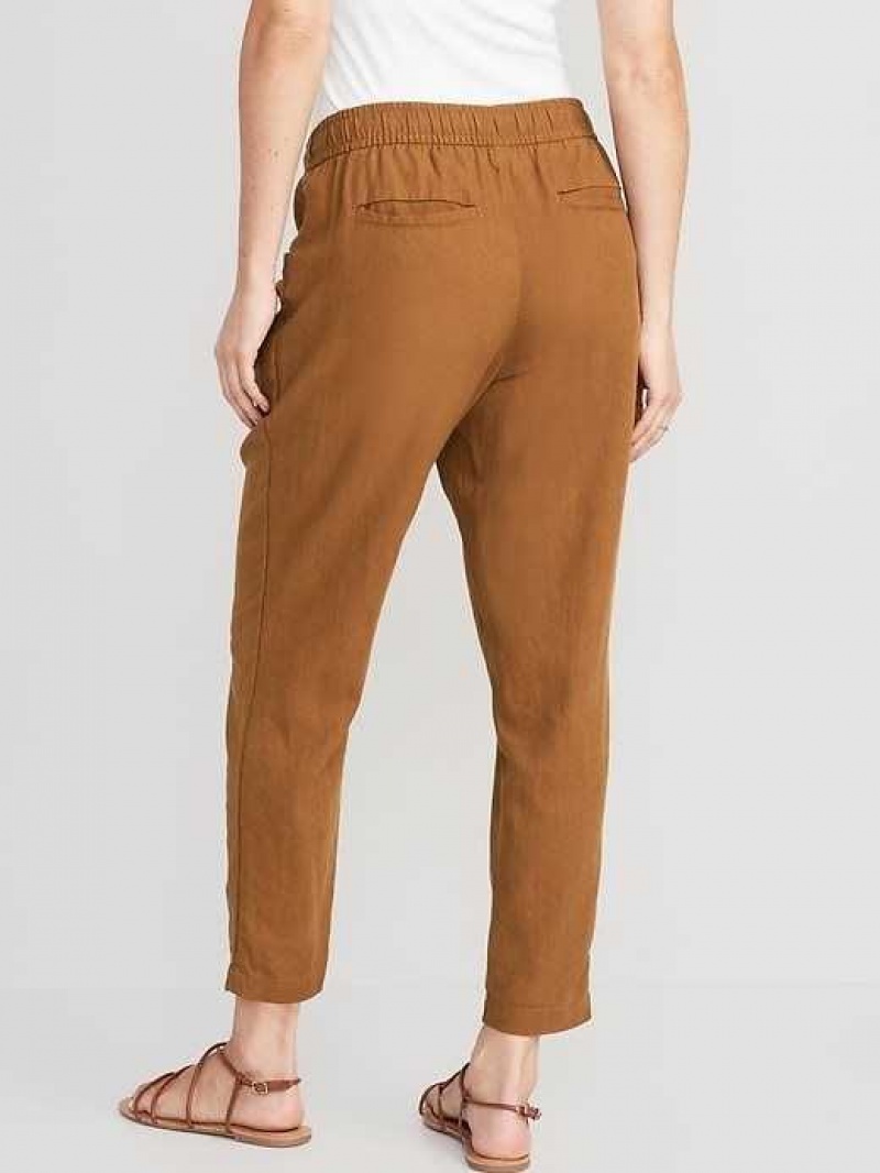 Old Navy High-Waisted Cropped Linen-Blend Tapered Pants Sisal | OHL924057