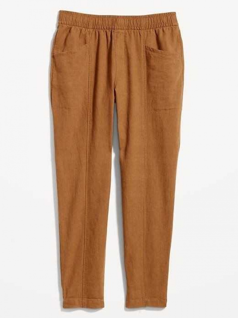 Old Navy High-Waisted Cropped Linen-Blend Tapered Pants Sisal | OHL924057