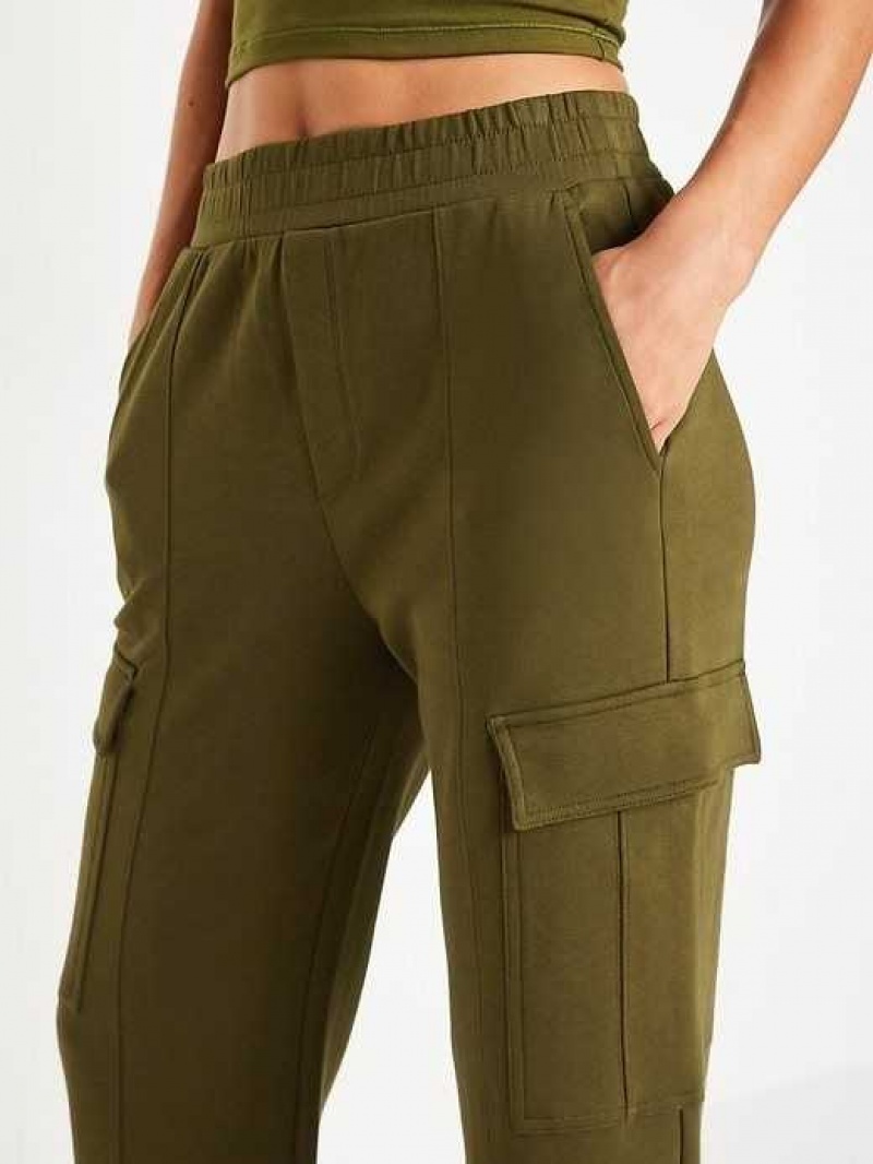 Old Navy High-Waisted Dynamic Fleece Cargo Trouser Pants Conifer | HSG143852