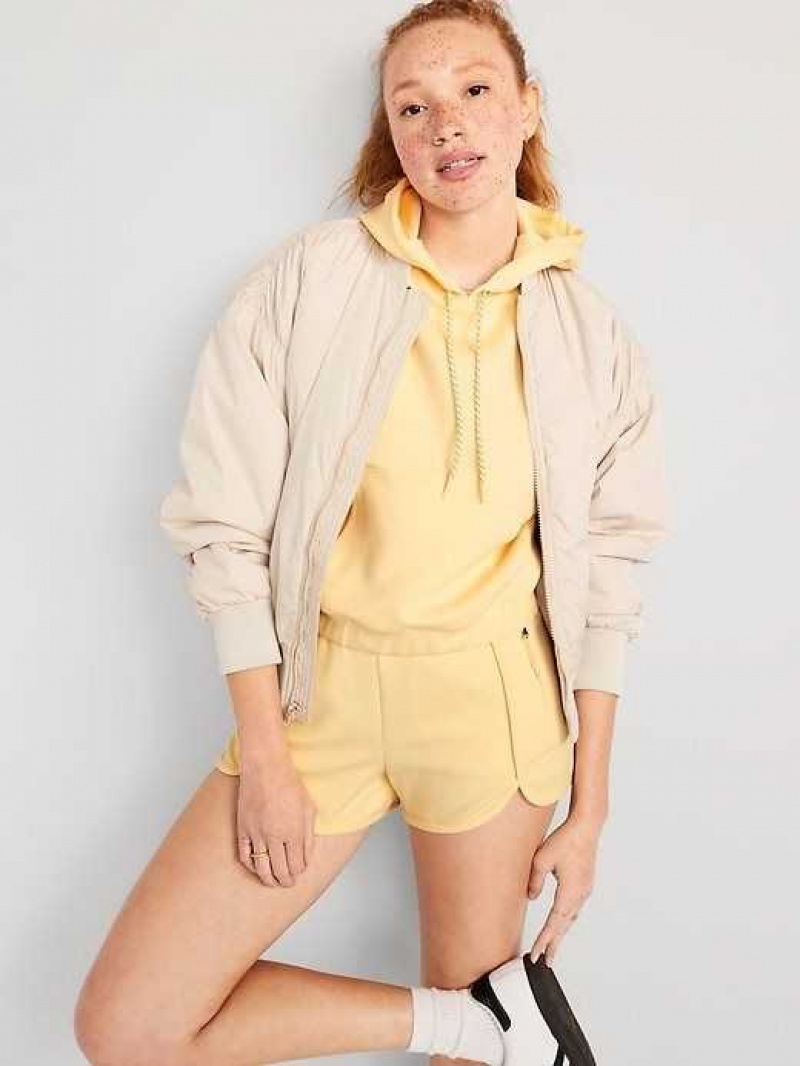 Old Navy High-Waisted Dynamic Fleece Shorts Cool Almond | IMP528647