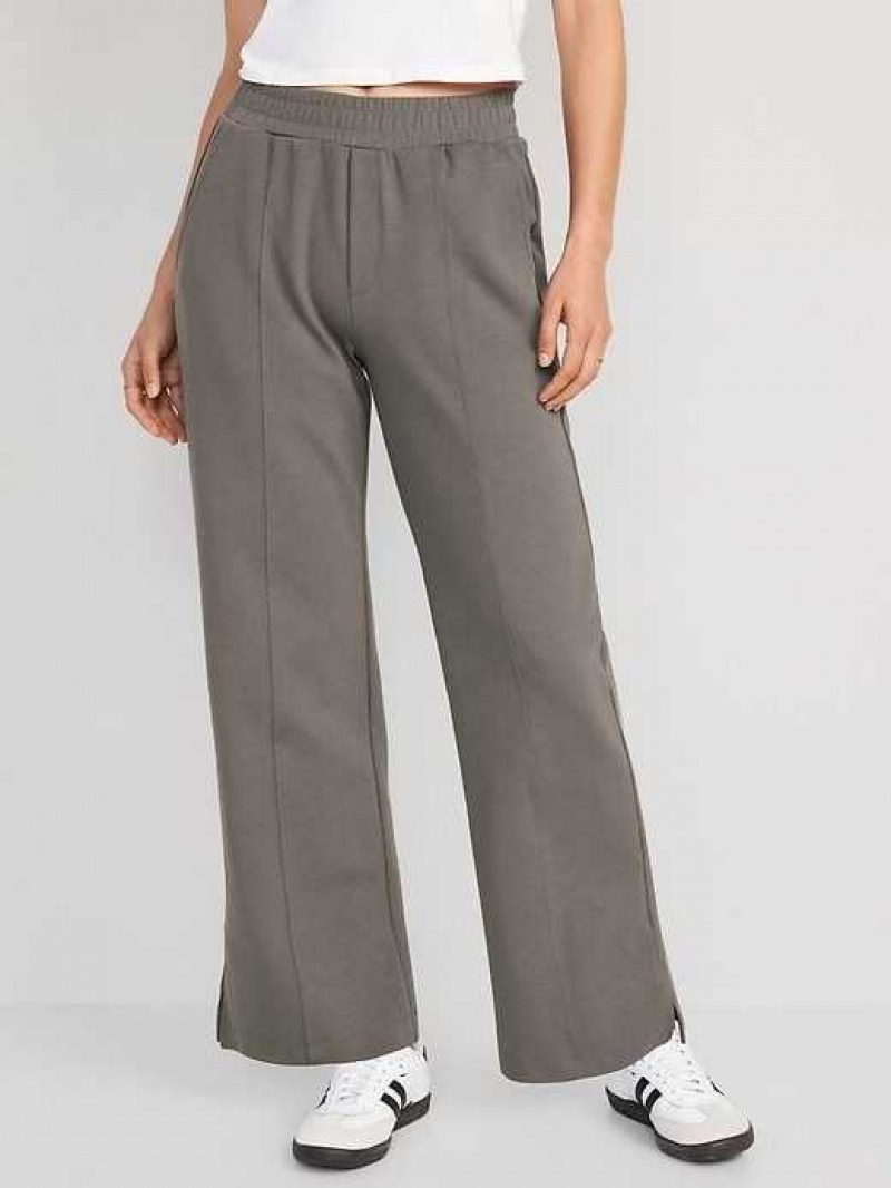 Old Navy High-Waisted Dynamic Fleece Wide-Leg Trouser Pants Grey | JMS195723