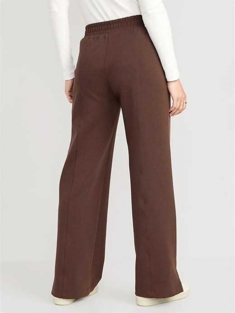 Old Navy High-Waisted Dynamic Fleece Wide-Leg Trouser Pants French Roast | CQE614390