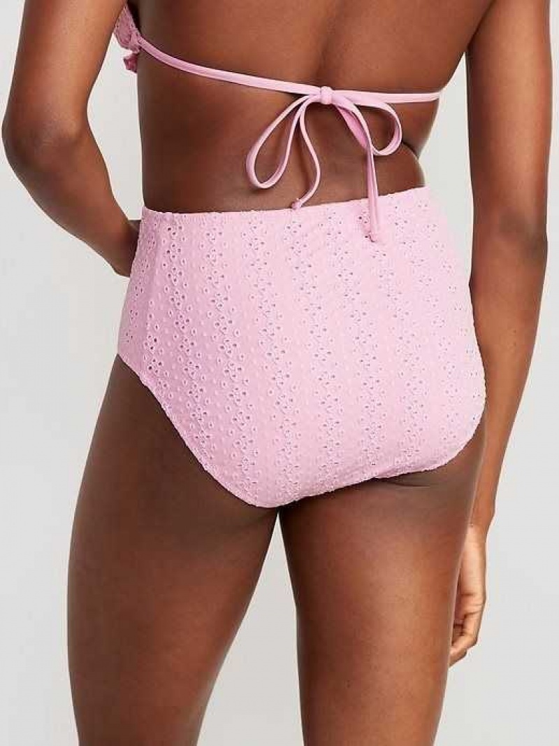 Old Navy High-Waisted Eyelet Bikini Swim Bottoms Purple | PIZ381574