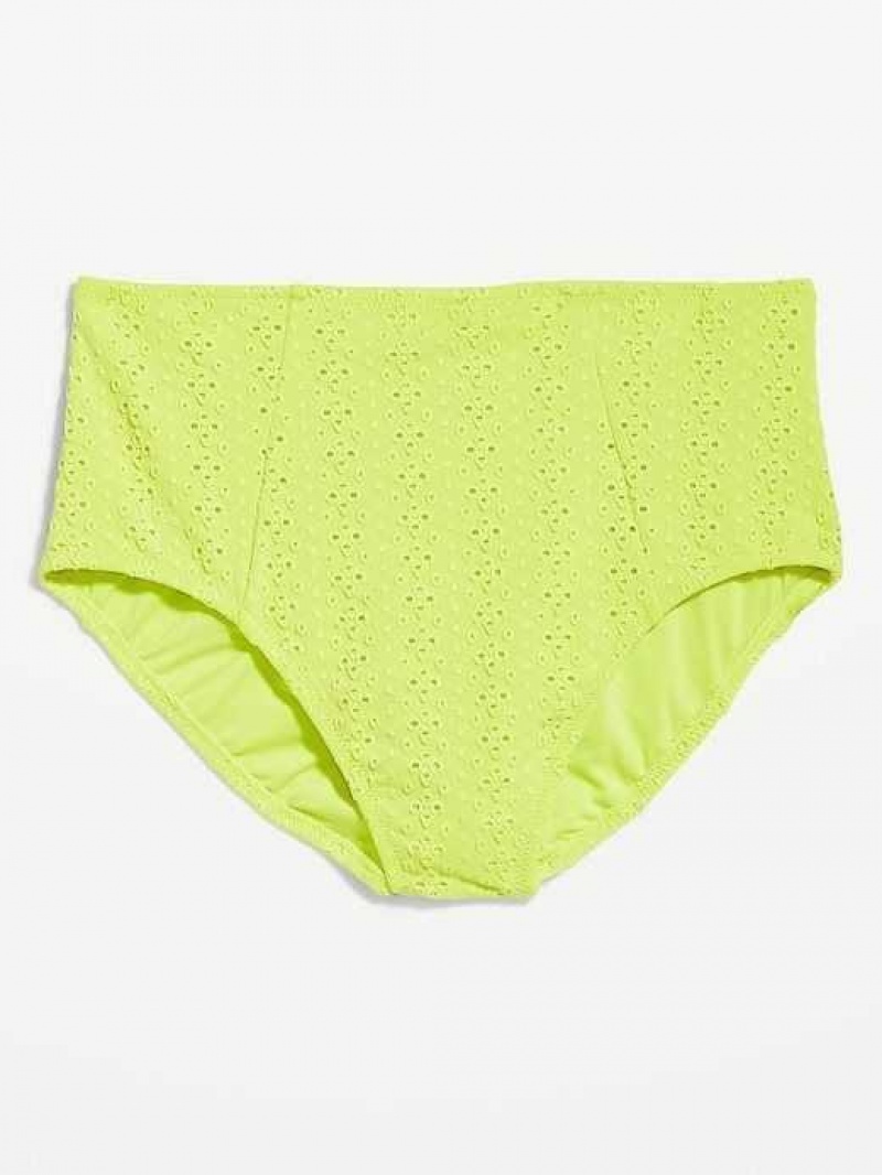 Old Navy High-Waisted Eyelet Bikini Swim Bottoms Green | MHU752084