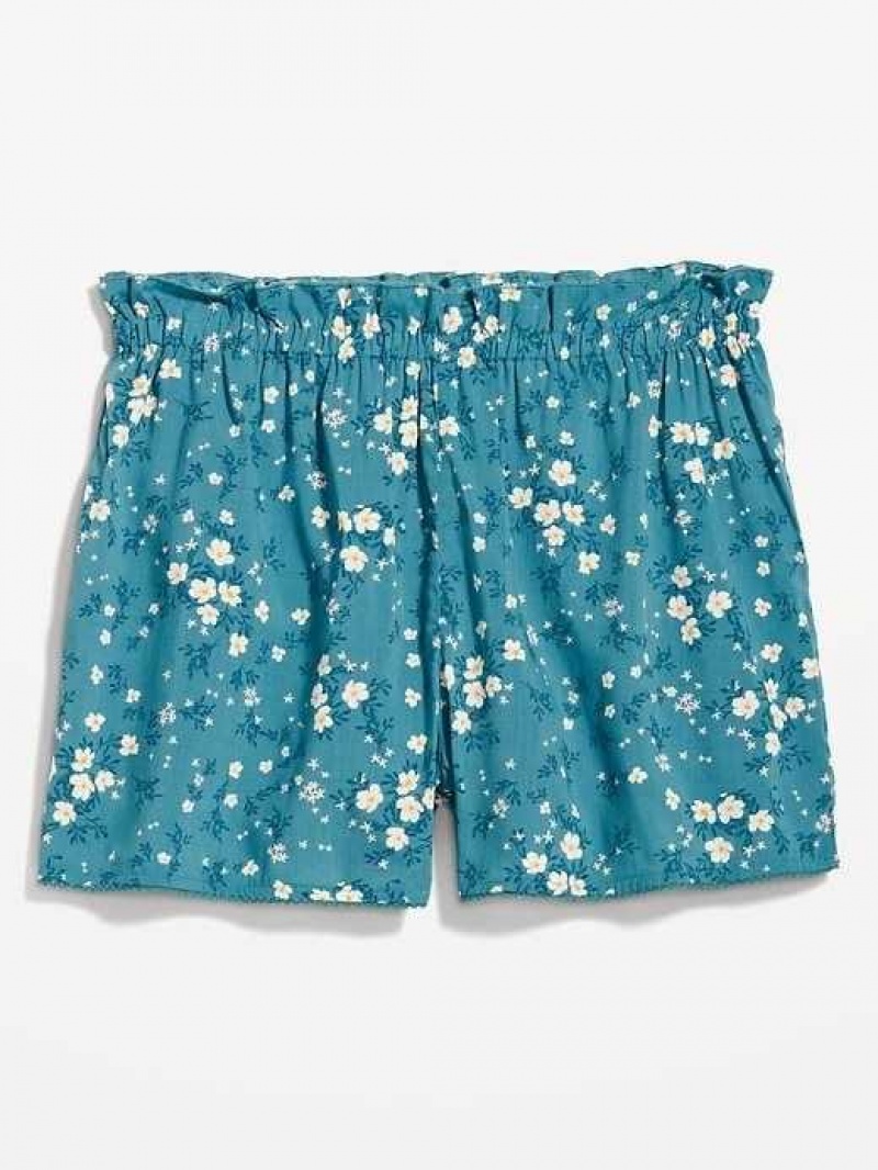 Old Navy High-Waisted Floral Pajama Shorts -- 3-inch inseam Turquoise | OEC805327