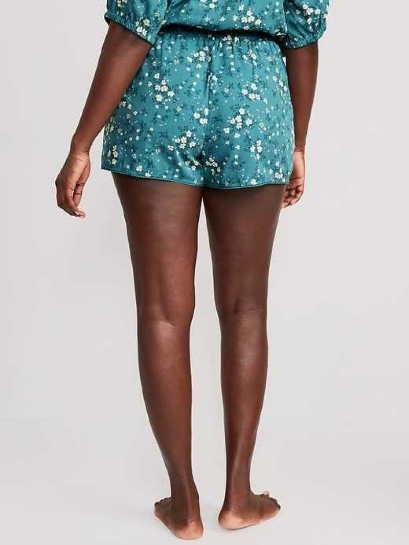 Old Navy High-Waisted Floral Pajama Shorts -- 3-inch inseam Turquoise | OEC805327