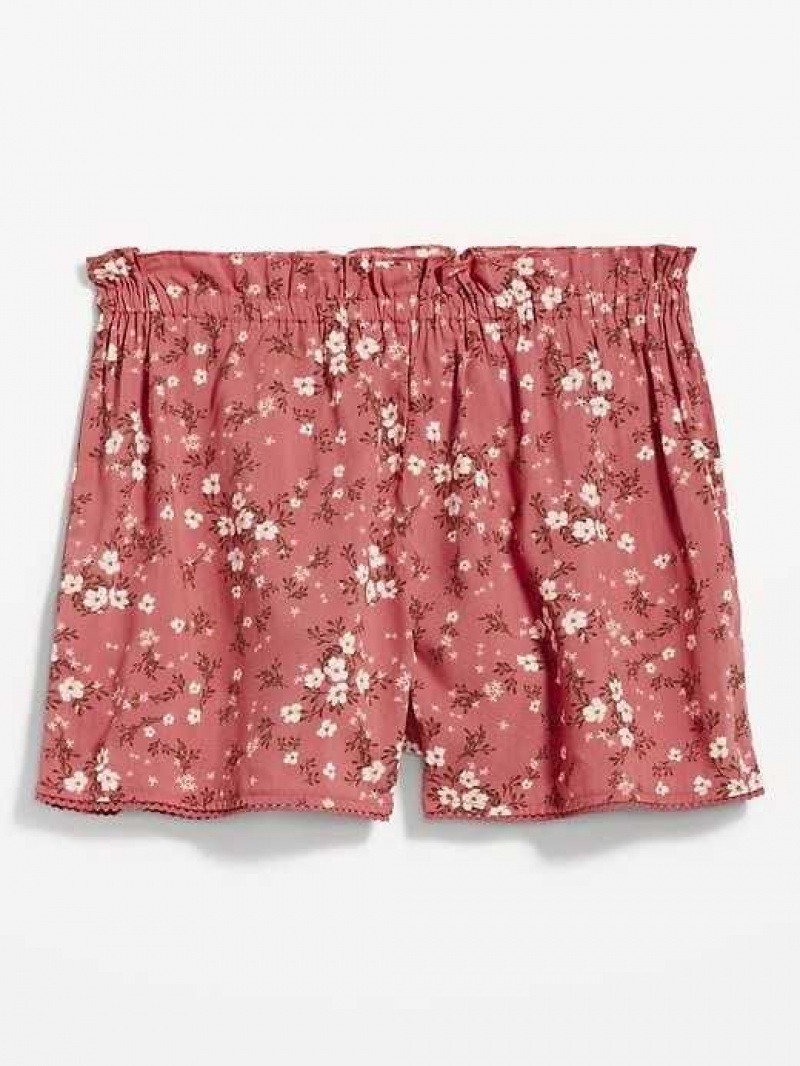 Old Navy High-Waisted Floral Pajama Shorts -- 3-inch inseam Red | CGF074658