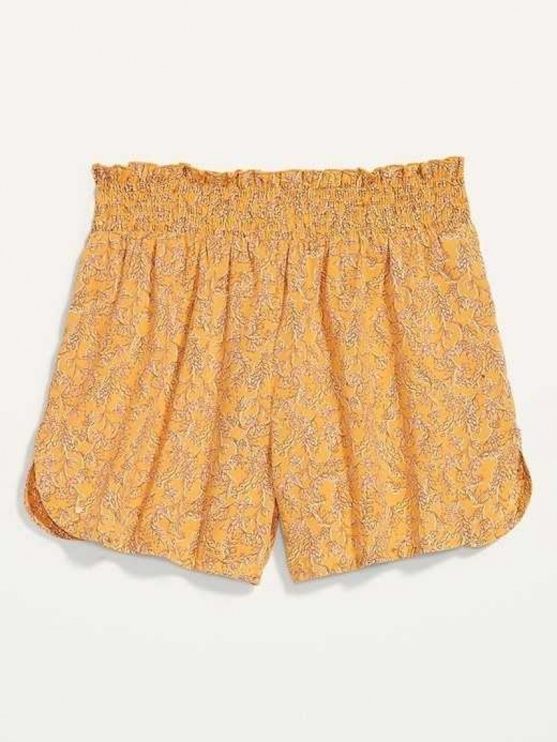 Old Navy High-Waisted Floral Pajama Shorts Yellow | AMY573419