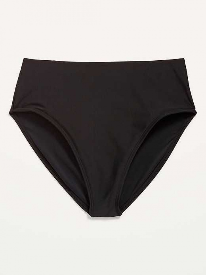 Old Navy High-Waisted French-Cut Bikini Swim Bottoms Ebony | YHM186249