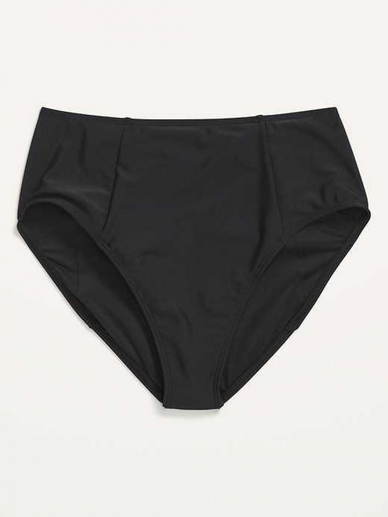 Old Navy High-Waisted French-Cut Bikini Swim Bottoms Ebony | XFB079468