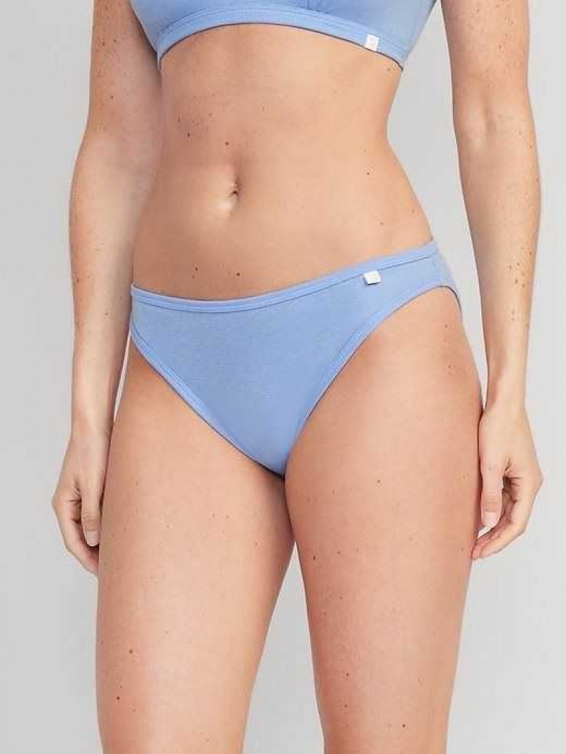 Old Navy High-Waisted French-Cut Rib-Knit Bikini Underwear Blue | TIM257638