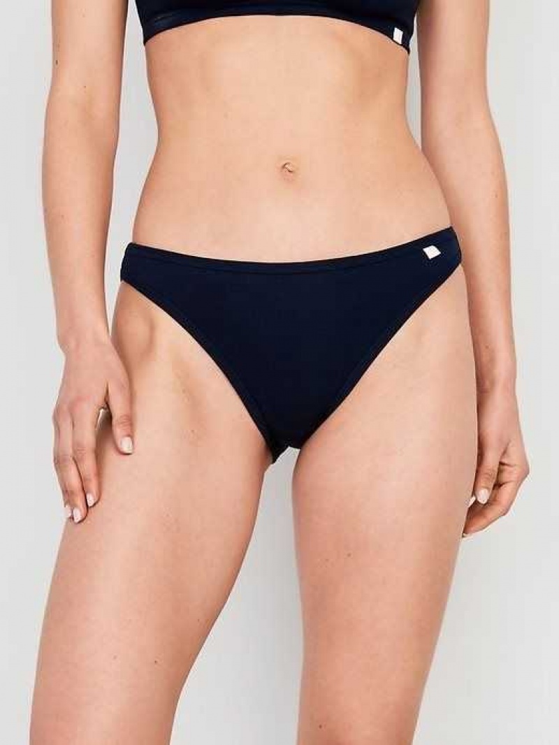 Old Navy High-Waisted French-Cut Rib-Knit Bikini Underwear Navy | YTE081632