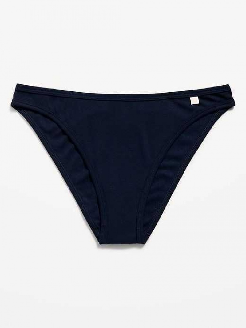 Old Navy High-Waisted French-Cut Rib-Knit Bikini Underwear Navy | YTE081632