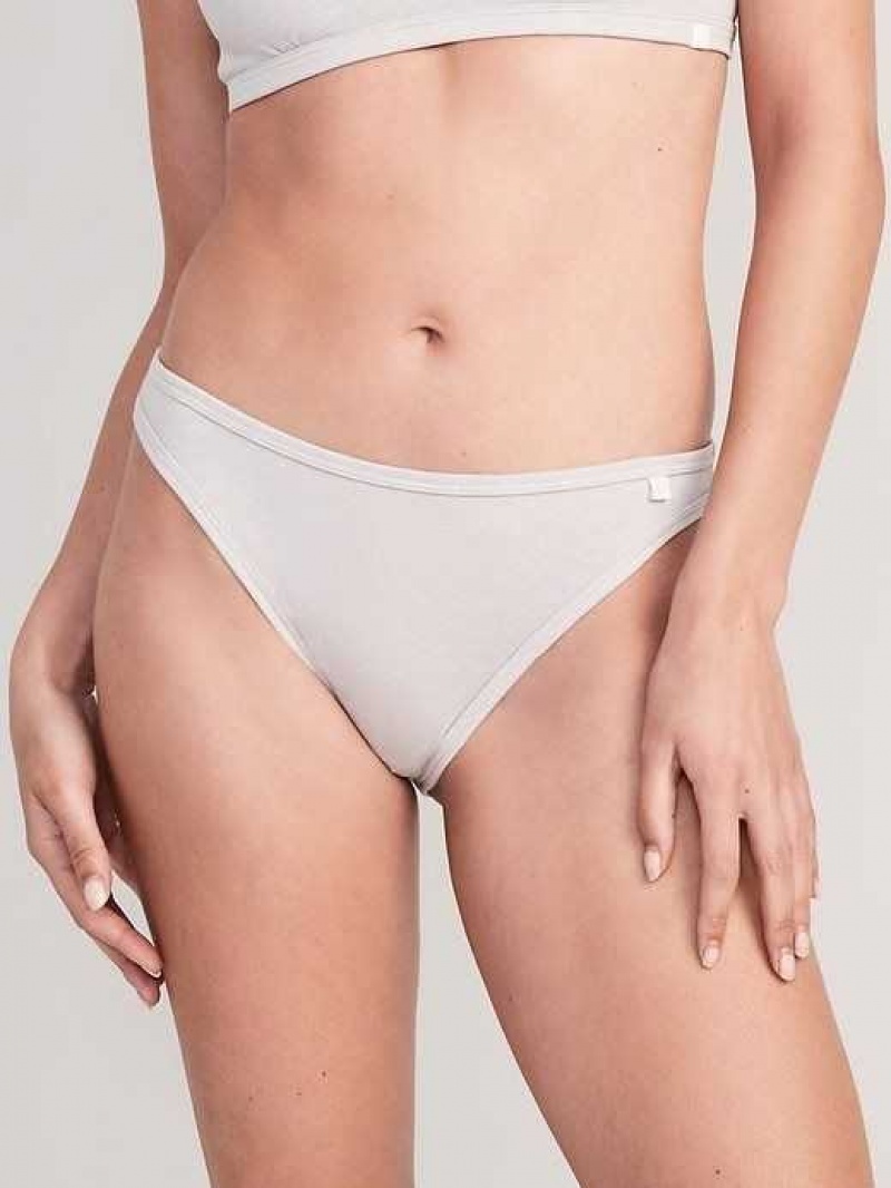 Old Navy High-Waisted French-Cut Rib-Knit Bikini Underwear Light Grey | MXJ953614