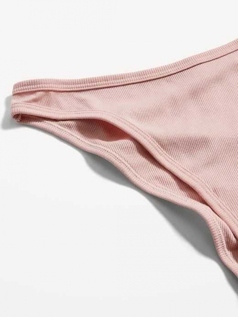 Old Navy High-Waisted French-Cut Rib-Knit Bikini Underwear Pink | KUO690813