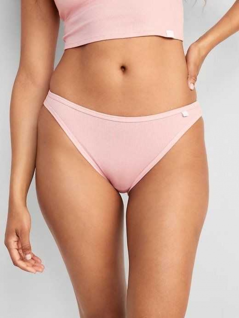 Old Navy High-Waisted French-Cut Rib-Knit Bikini Underwear Pink | KUO690813