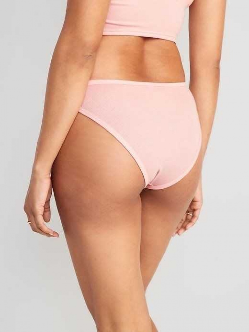 Old Navy High-Waisted French-Cut Rib-Knit Bikini Underwear Pink | KUO690813