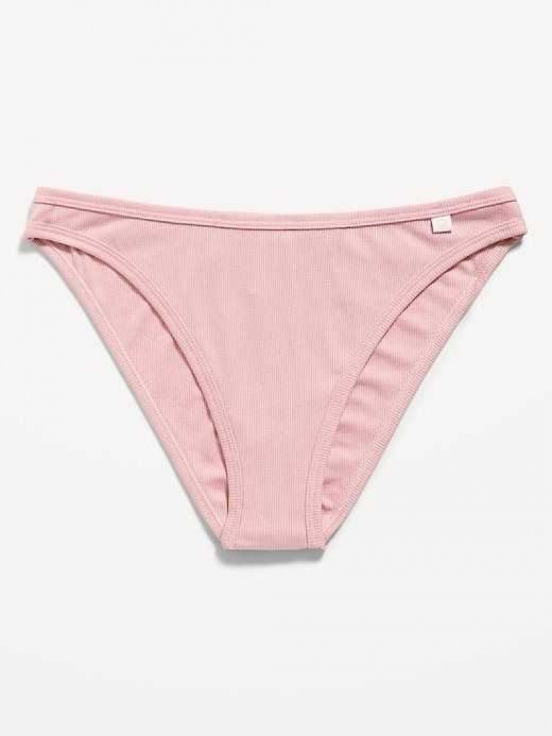 Old Navy High-Waisted French-Cut Rib-Knit Bikini Underwear Pink | KUO690813