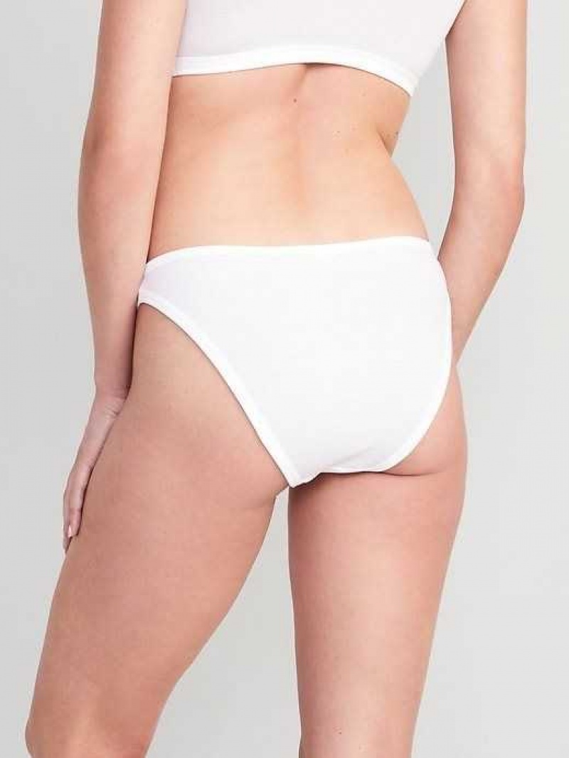 Old Navy High-Waisted French-Cut Rib-Knit Bikini Underwear White | HTO903514