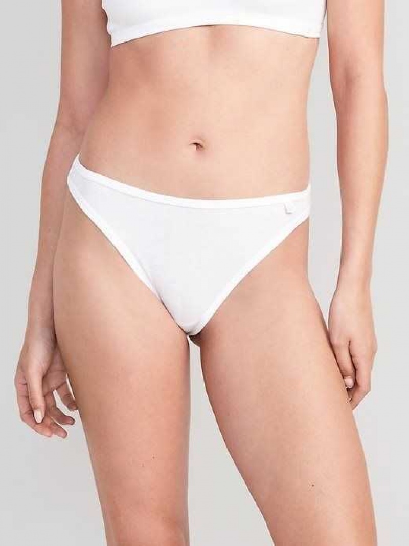 Old Navy High-Waisted French-Cut Rib-Knit Bikini Underwear White | HTO903514