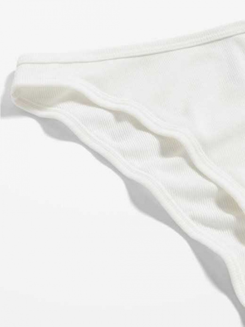 Old Navy High-Waisted French-Cut Rib-Knit Bikini Underwear White | HTO903514