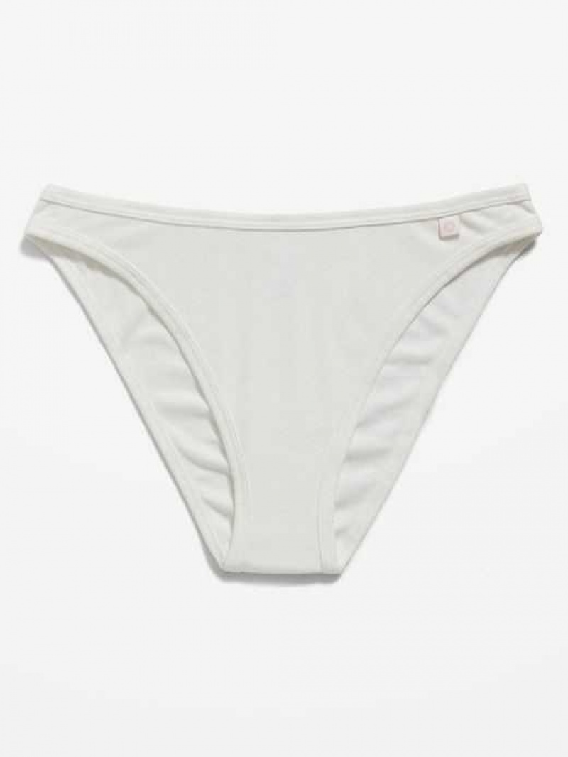 Old Navy High-Waisted French-Cut Rib-Knit Bikini Underwear White | HTO903514