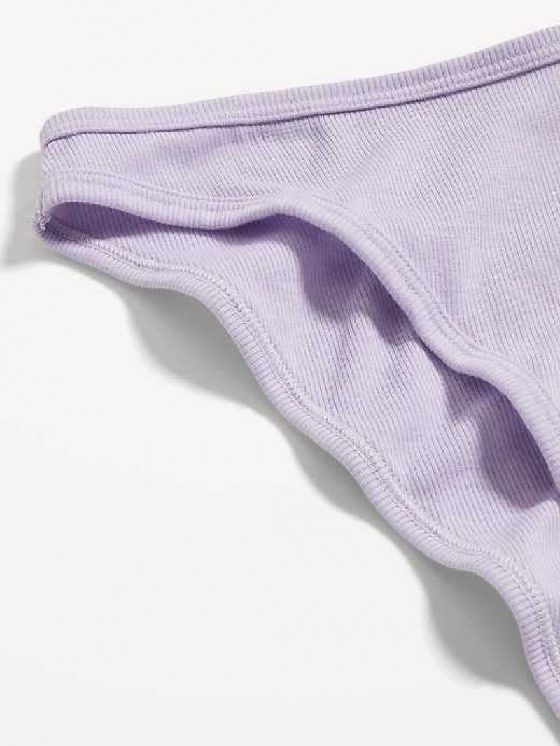 Old Navy High-Waisted French-Cut Rib-Knit Bikini Underwear Lavender | YCH983457