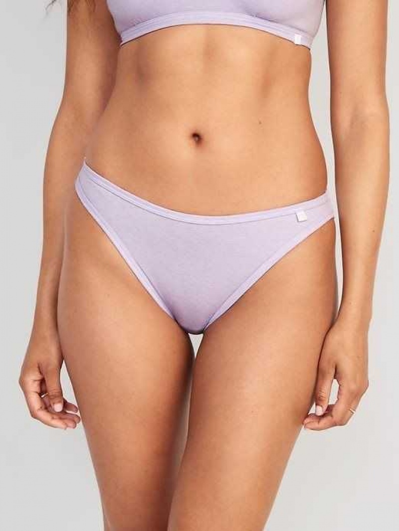 Old Navy High-Waisted French-Cut Rib-Knit Bikini Underwear Lavender | YCH983457