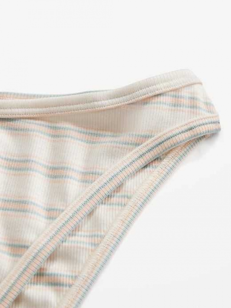 Old Navy High-Waisted French-Cut Rib-Knit Bikini Underwear Multicolor Stripes | GFK319475