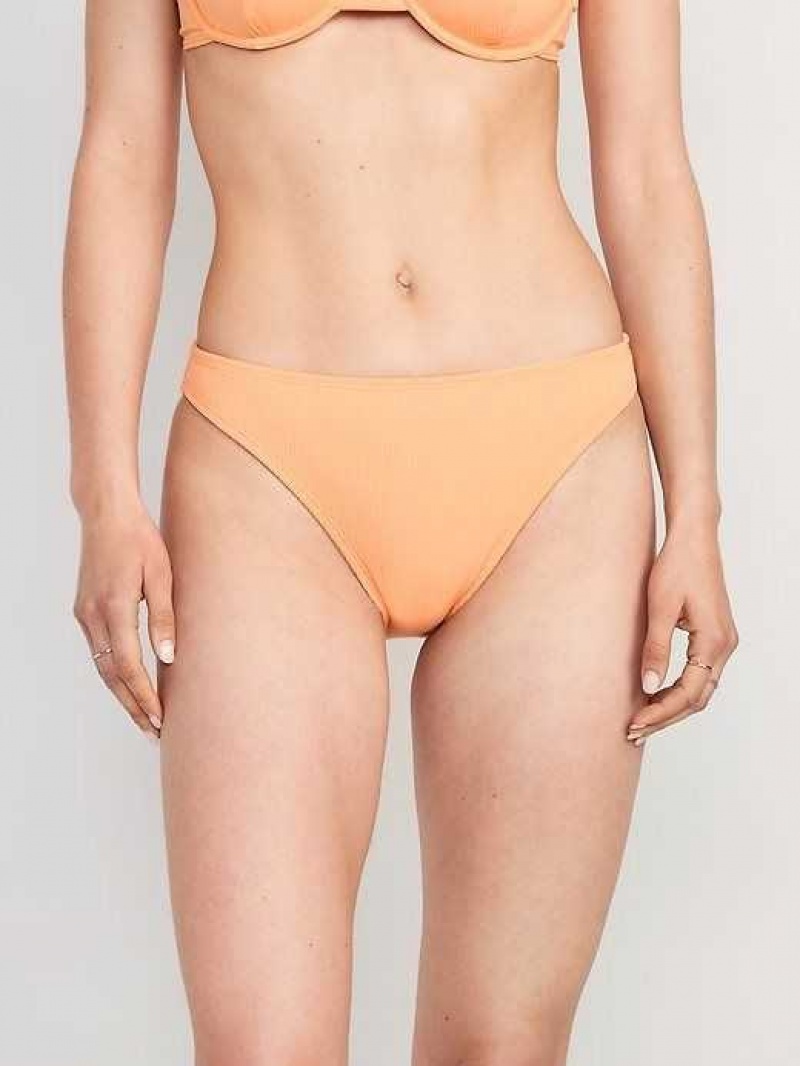 Old Navy High-Waisted French-Cut Ribbed Bikini Swim Bottoms Sunfish | PJZ632704