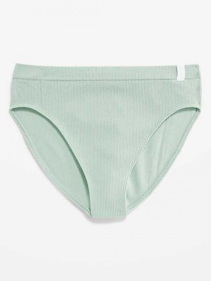 Old Navy High-Waisted French-Cut Seamless Rib-Knit Bikini Underwear Briny Water | XGU327564