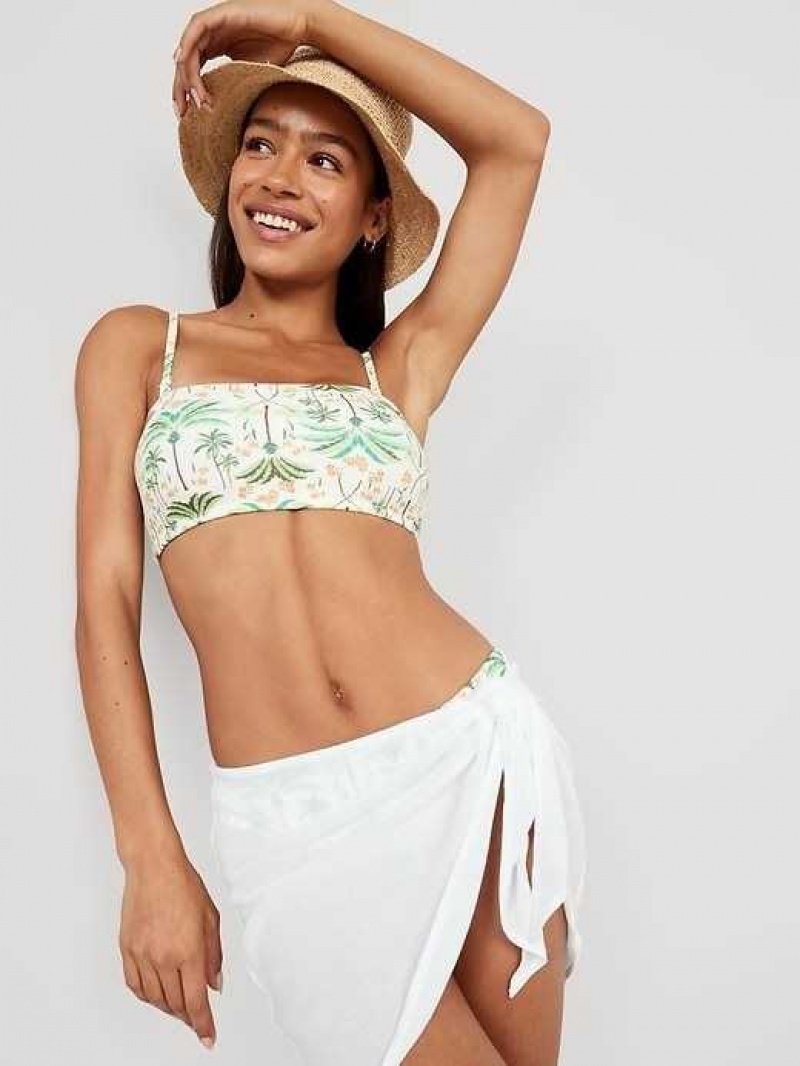 Old Navy High-Waisted Gauze Wrap-Front Sarong Swim Skirt White | VBG941375