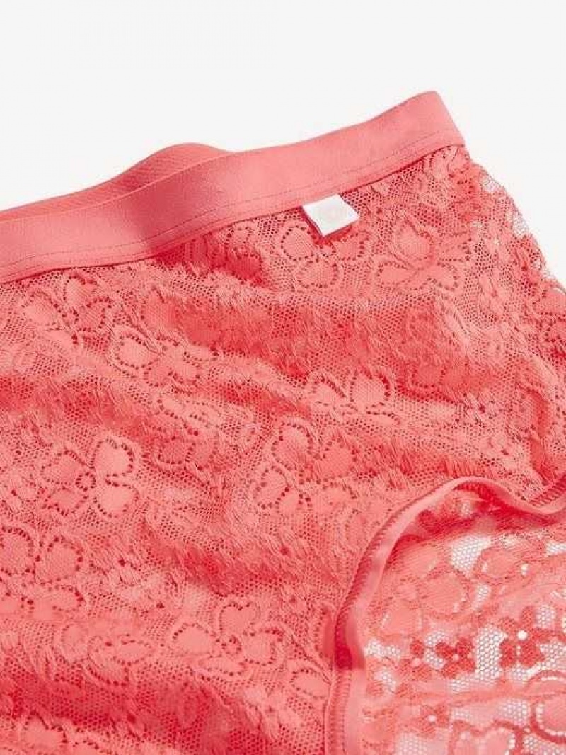 Old Navy High-Waisted Lace Bikini Underwear Coral | PFS492675