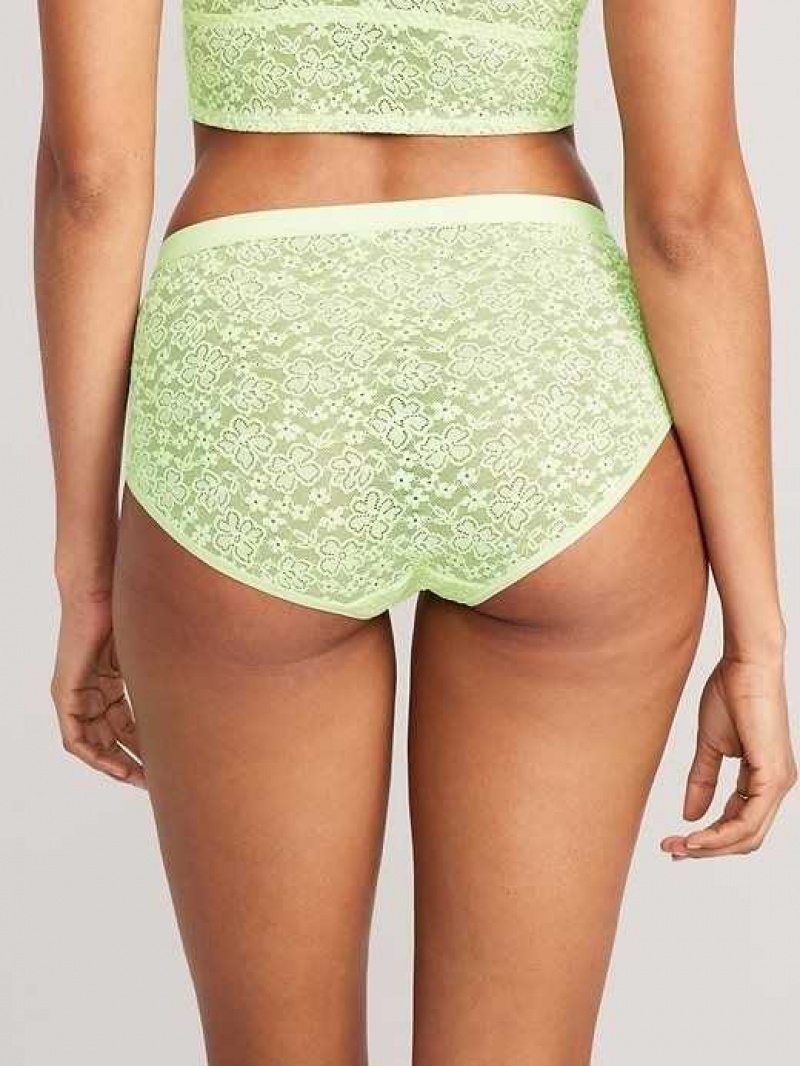 Old Navy High-Waisted Lace Bikini Underwear Soft Limon | ITD492837