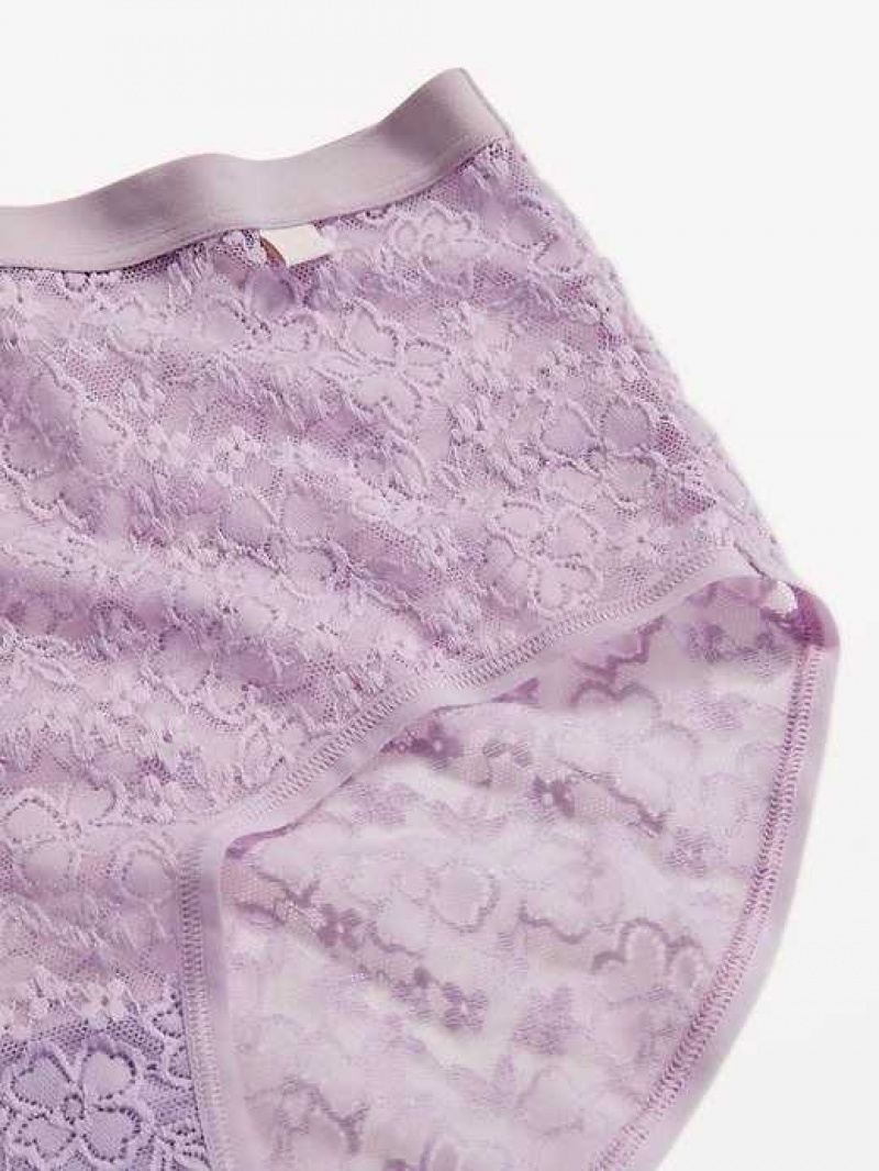 Old Navy High-Waisted Lace Bikini Underwear Lavender | WSO137068