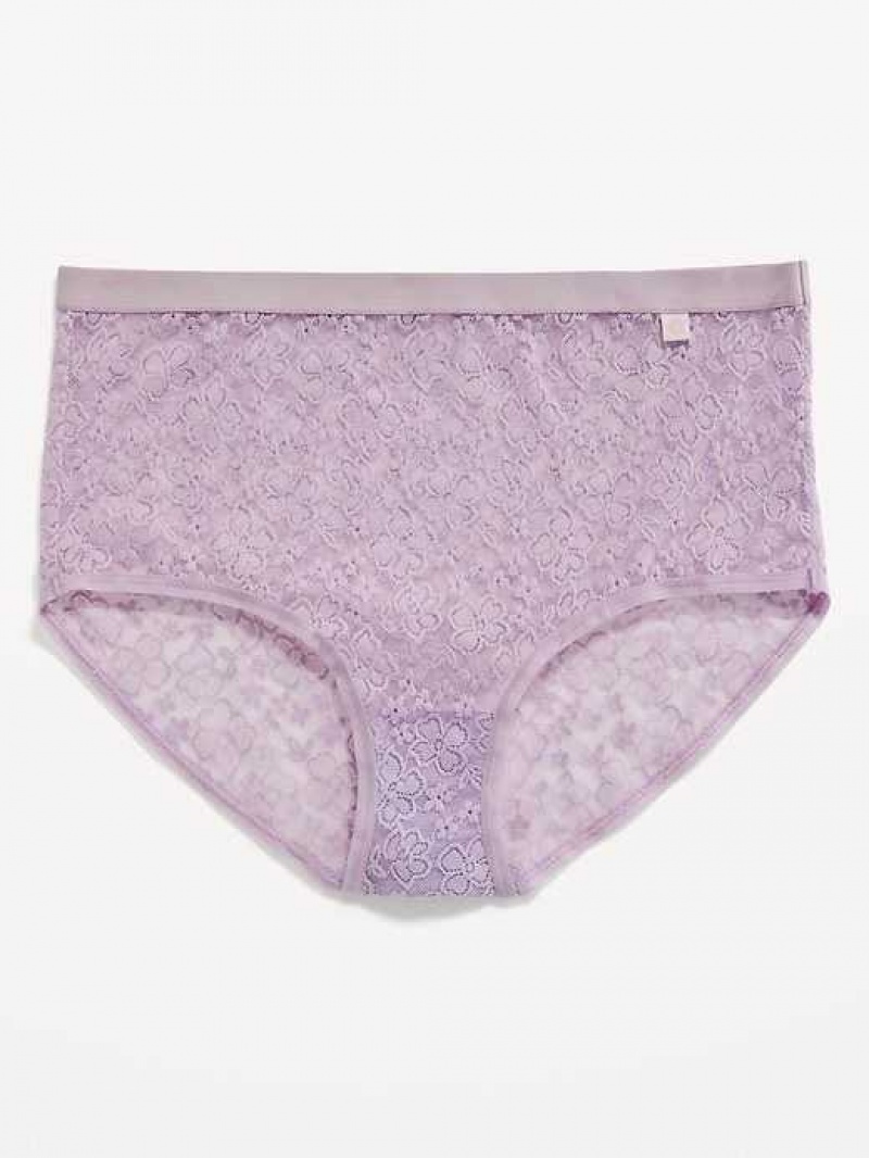 Old Navy High-Waisted Lace Bikini Underwear Lavender | WSO137068