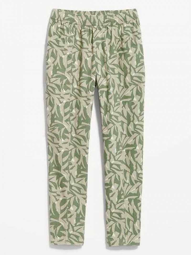 Old Navy High-Waisted Linen-Blend Cropped Taper Pants Green | KGD843671