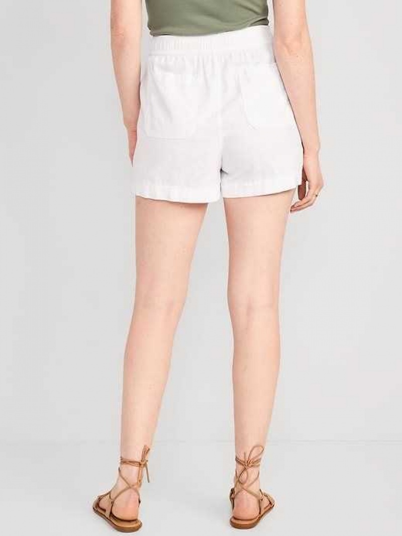 Old Navy High-Waisted Linen-Blend Shorts White | VOS850317