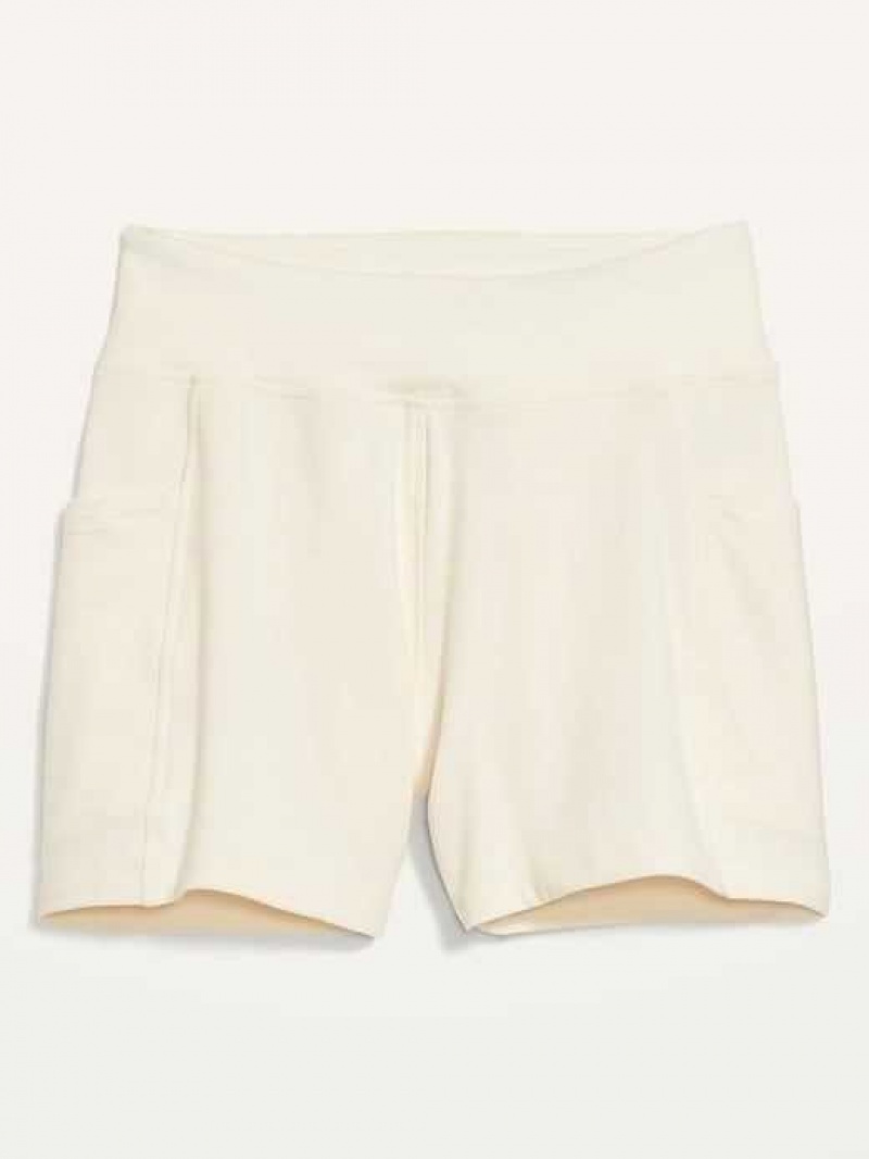 Old Navy High-Waisted Live-In Cozy-Knit Shorts Creme De La Creme | BEQ860413